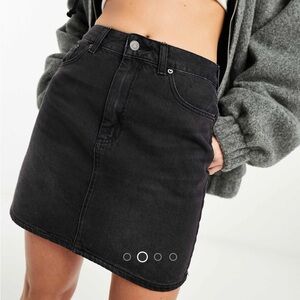 ASOS Design black denim mini skirt